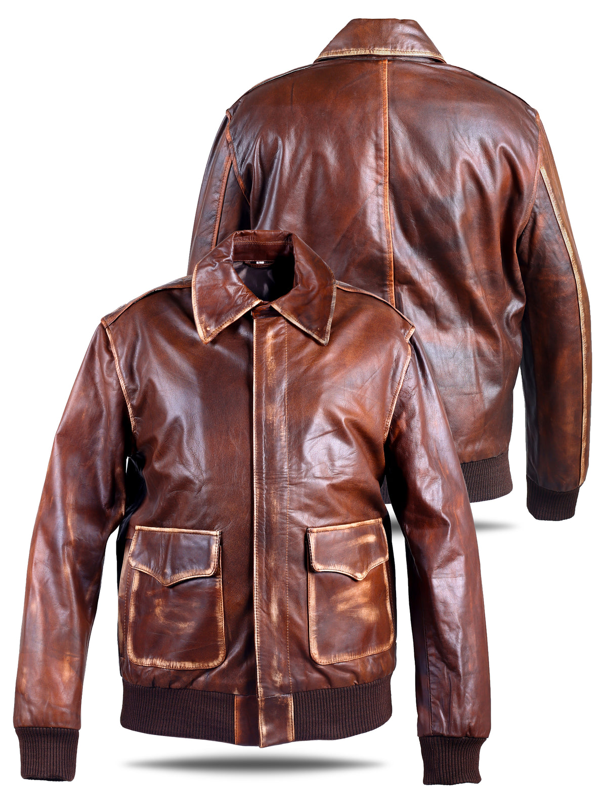 A2 Aviator Tan Bomber Leather Jacket